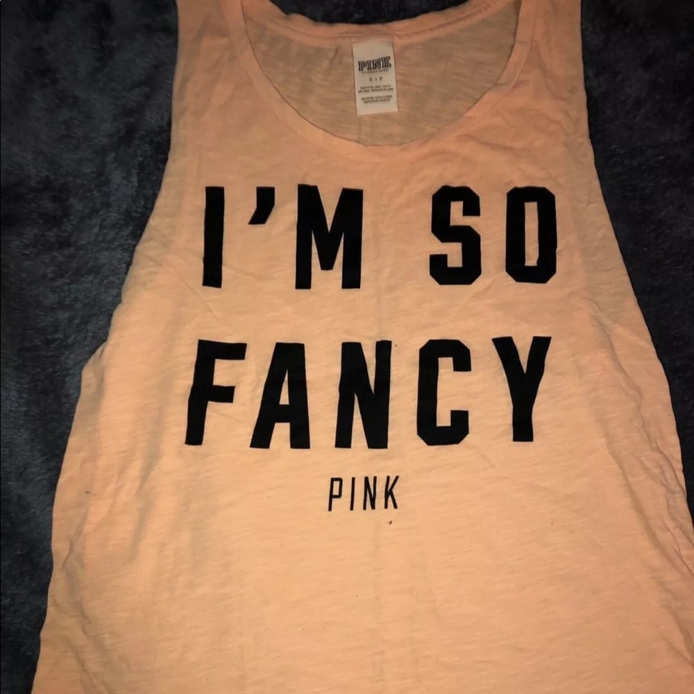 VS PINK Workout Tank I’m So Fancy Orange